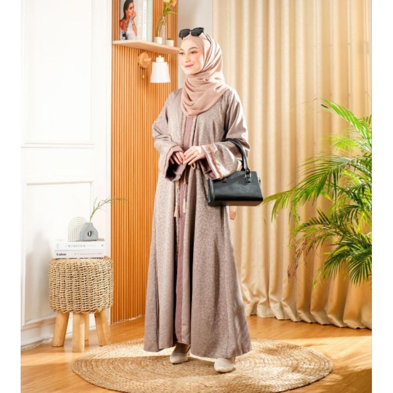 Gamis Abaya  Wanita Turkey Pesta Mewah Elegan Abaya Hitam Nahla