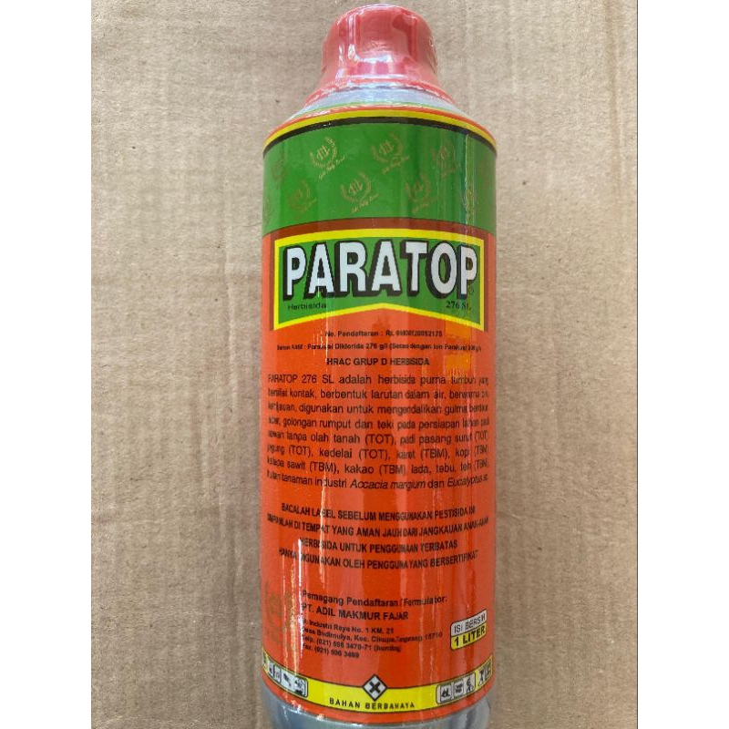 Herbisida PARATOP Isi 1 Liter Racun Rumput Kontak Bahan Aktif: Parakuat Diklorida 276g/l