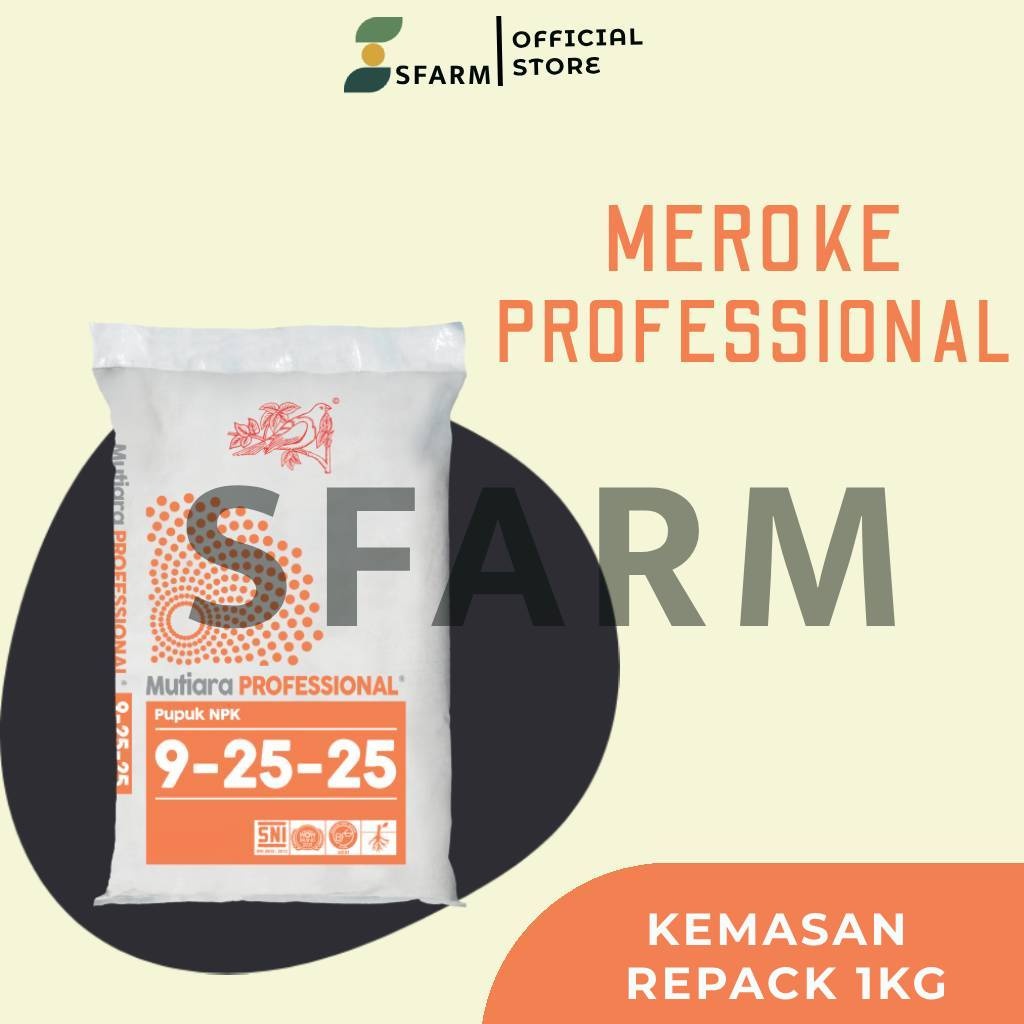 Pupuk Mutiara PROFESIONAL 9-25-25 Meroke NPK Kemasan REPACK 1kg