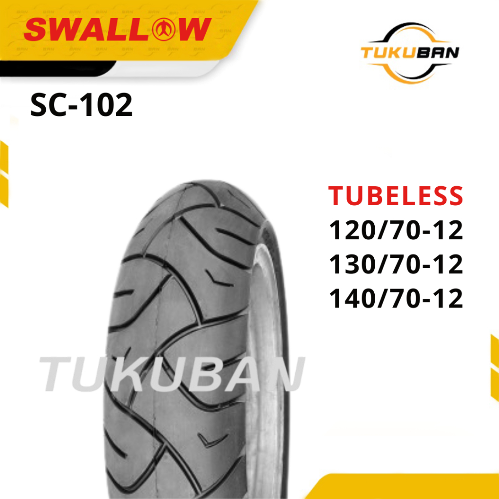 Ban Luar Sepeda Motor Swallow SC-102 120/70 130/70 140/70 Ring 12 Tubeless