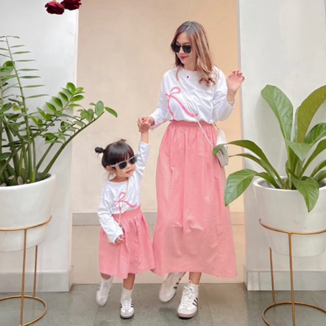 LITTLEARUMA RANIA - baju couple ibu dan anak - kaos lengan panjang anak dan dewasa - couple keluarga