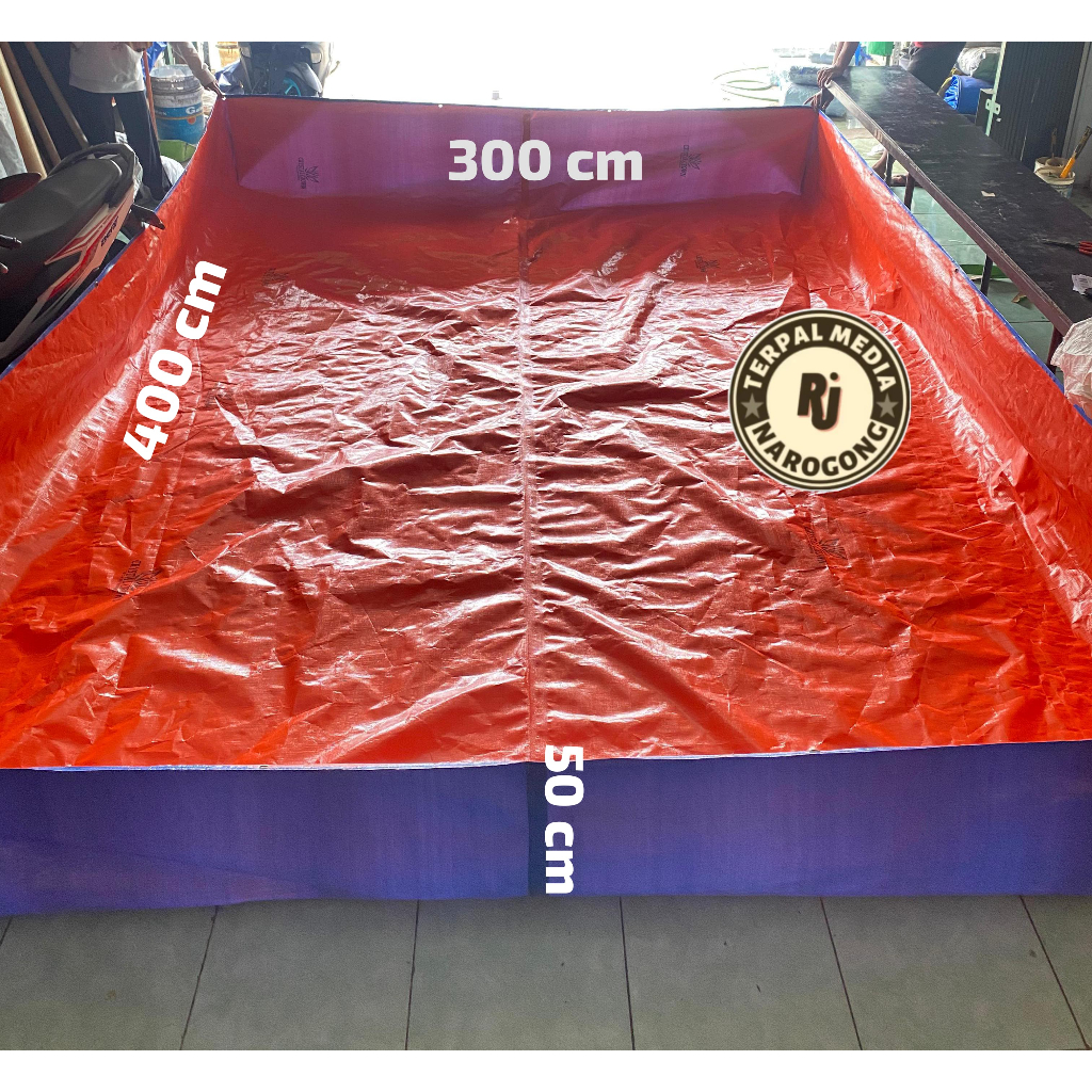 KOLAM TERPAL IKAN 300X400X50 CM A12 TEBAL BAHAN ASLI KOREA TAHAN PANAS