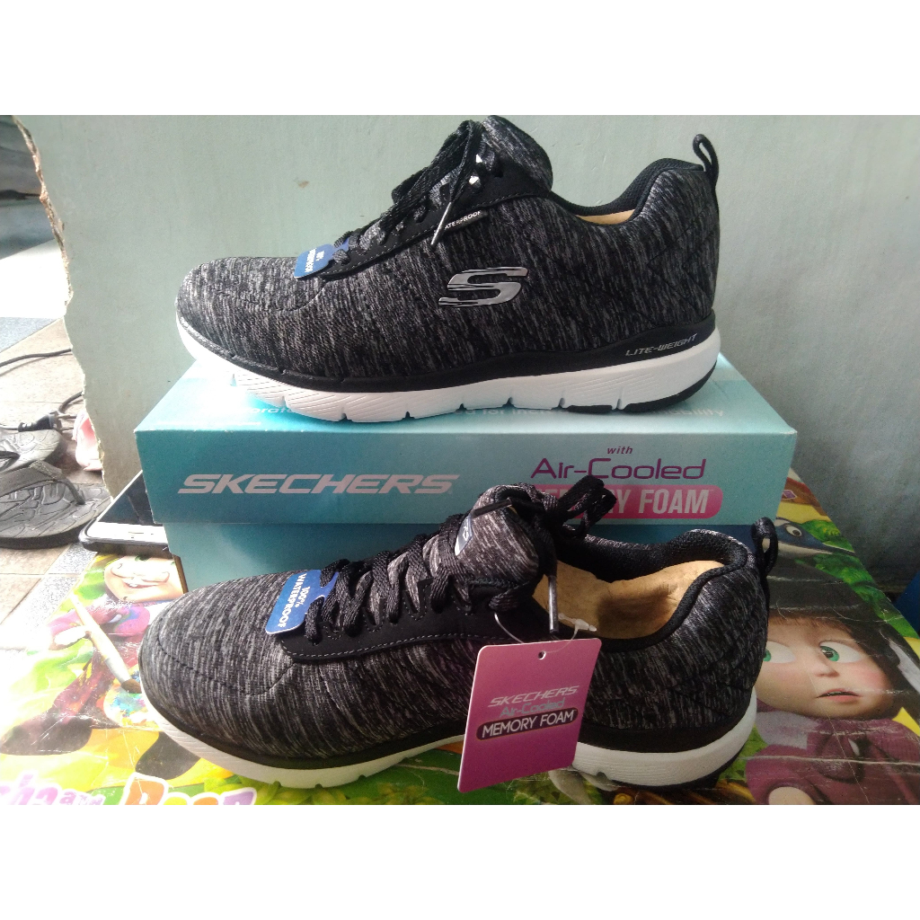 Sneaker Skechers Flex Appeal 3.0 Jer'See Black Grey Waterproof Original