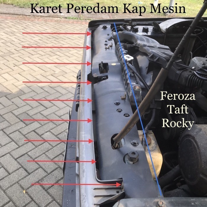 Karet Peredam Kap Mesin Mobil Daihatsu Feroza/Taft Gt/Rocky