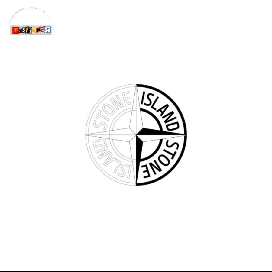 

sticker Stone Island blackwhite outline logo rounded stiker casual streetwear