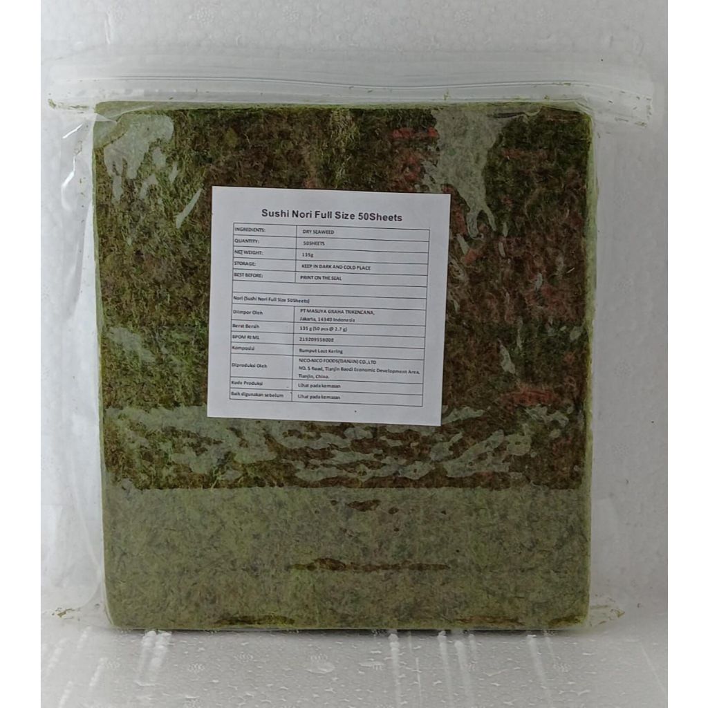 

NICO-NICO 50 SHEET / SUSHI NORI / YAKINORI / NORI HALAL / DRIED SEAWEED / NORI GIMBAB