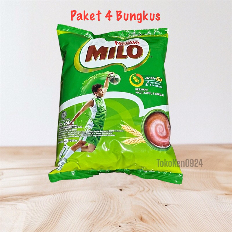 

Paket 4 Bungkus Milo Active Go 960 gr minuman coklat