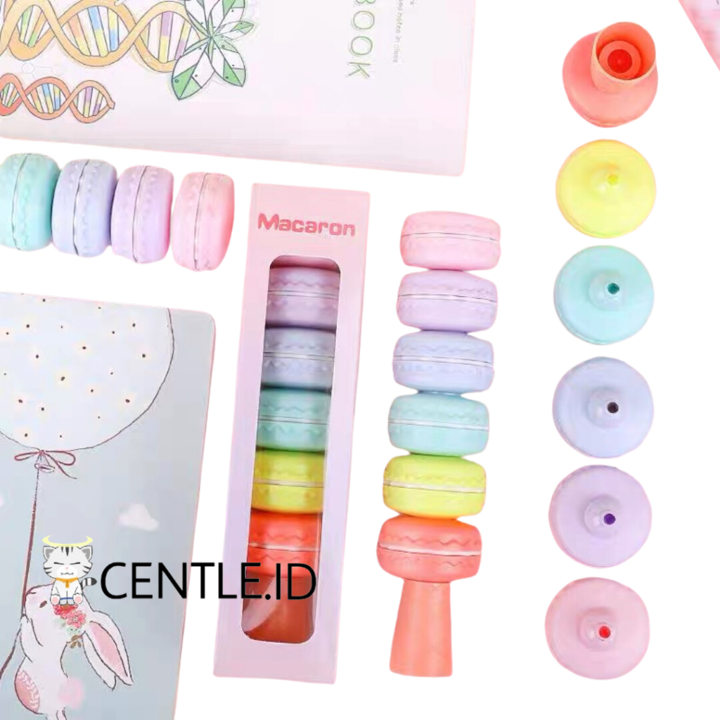 

CENTLE.ID HIGHLIGHTER MACARON STABILO MAKARON 1 SET 6 SUSUN FREE KARDUS PENANDA BERWARNA LUCU