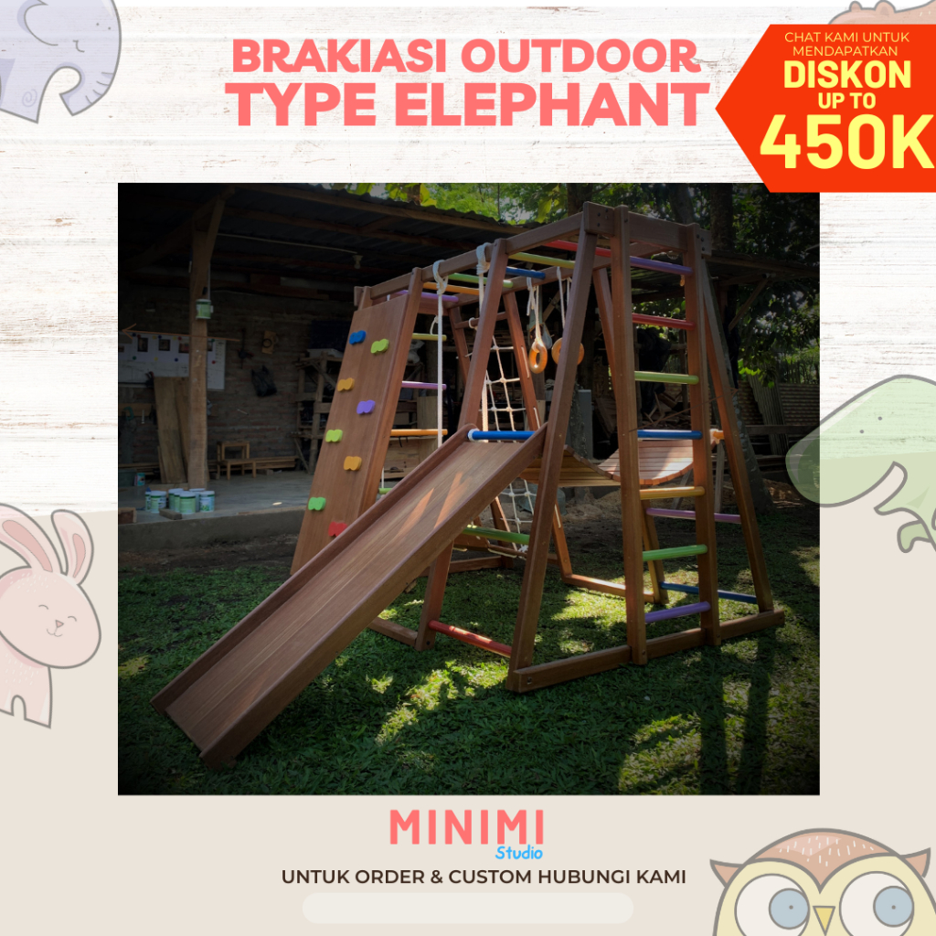 Brakiasi Outdoor Type Elephant - Gym Jungle Kids Anak Tangga Brakiasi