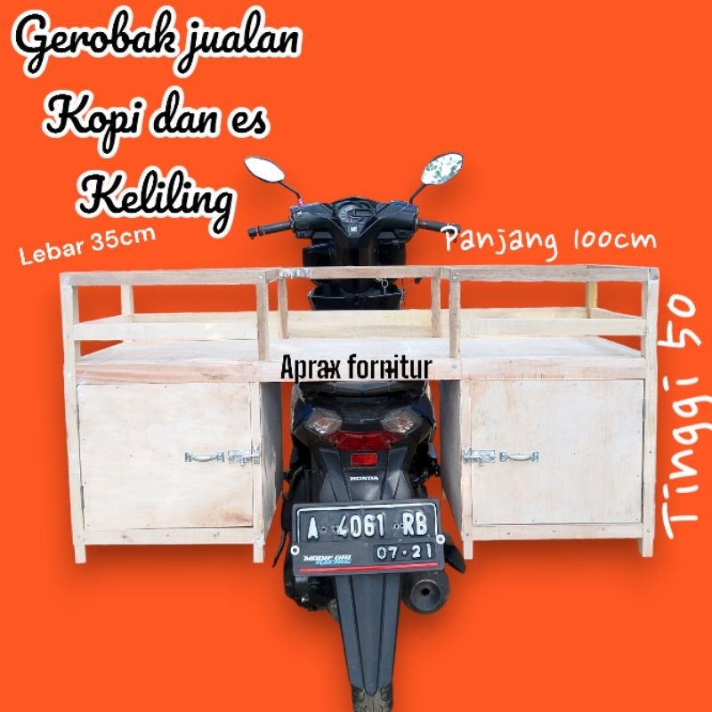 gerobak jualan motor full kayu orang