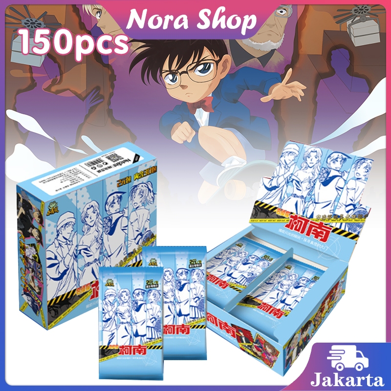150pcs Kartu Anime Detective Conan Little Dinosaur Photocard Detective Conan Shinichi Kudo