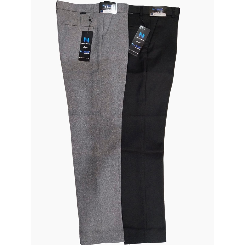 Celana Bahan Pria Panjang Formal Hitam Abu Kerja Kantor Bahan Katun Wolfis Slimfit 28-38 terlaris