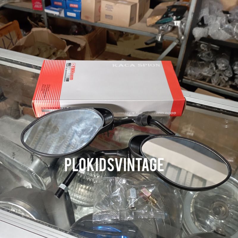 SPION YAMAHA YZ125 MIRROR KACA YAMAHA YZ 125 TANGKAI HITAM DAN CHROME