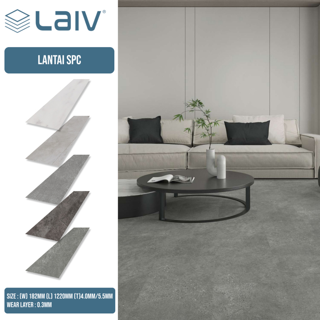 LAIV Lantai SPC 5.5mm Lantai Klik Wood Stone Series Kayu IXPE Busa Foam Vynil Klik IXPE Foam 1,5mm