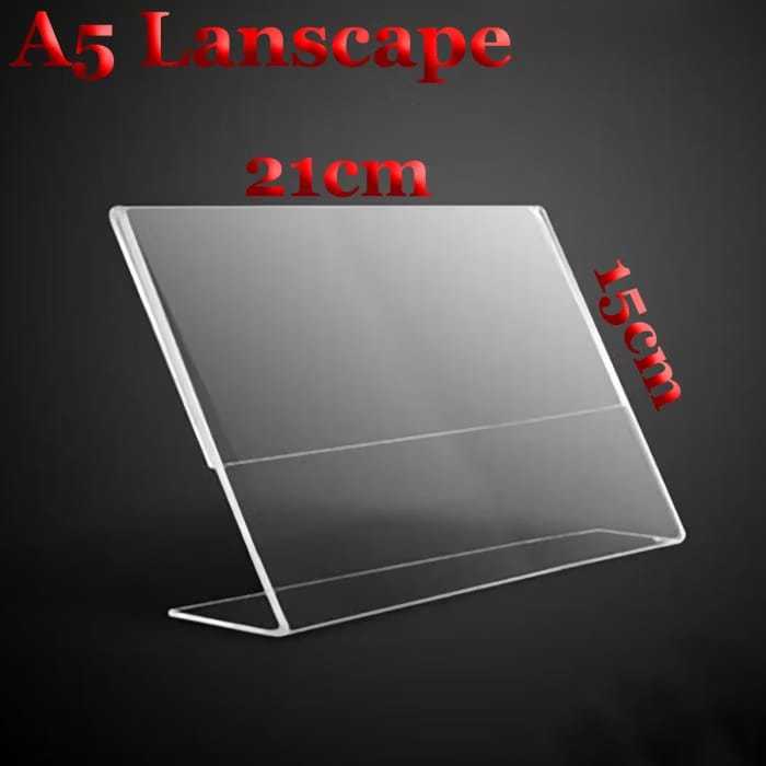 

Acrylic A5 Lanscape 1 sisi Brosur 2 mm - Tempat Tent Card MEJA