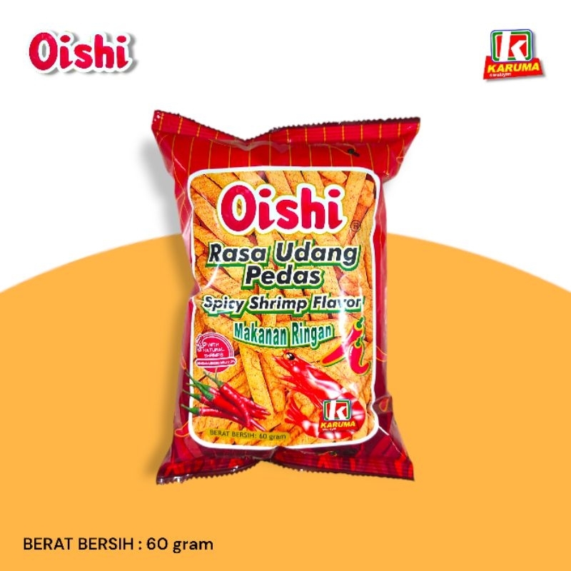 

Oishi Rasa Udang Pedas 60 gram | Snack Makanan Ringan