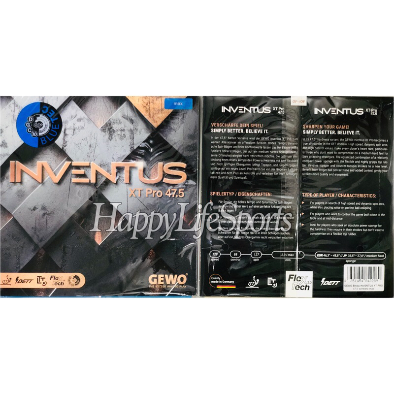 [ORIGINAL] Karet Pingpong Gewo Inventus XT Pro 47.5