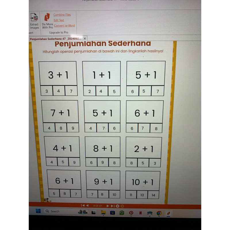 

LATIHAN SOAL SD MATEMATIKA PENJUMLAHAN SEDERHANA 47 LEMBAR