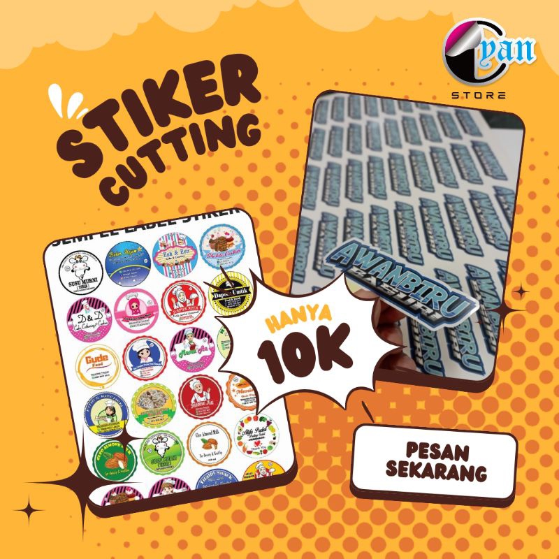 

Cetak Stiker A3+ Custom Stiker vinyl / Chromo / transfarant