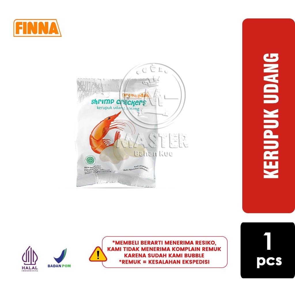 

Kerupuk Udang Goreng FINNA Shrimp Crackers Krupuk [1 Sachet Putih 10g]