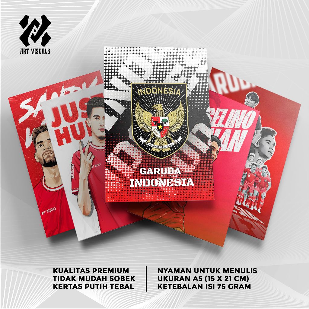 

Buku Tulis Custom Tema Sepakbola Timnas Indonesia Terlengkap Termurah Model Bebas Pilih Foto / Buku Tulis Sekolah / Buku Catatan
