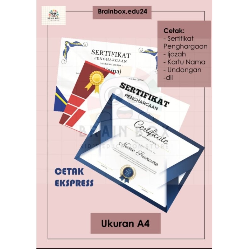 

PRINT/CETAK SERTIFIKAT/IJAZAH/KARTU NAMA KERTAS LINEN A4