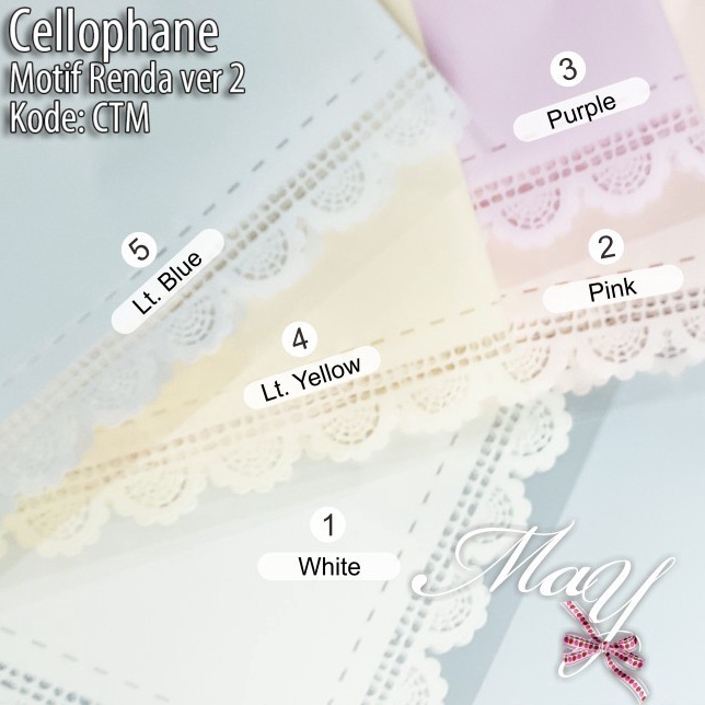 

2 lembar Cellophane Renda Cantik Solid Glossy Flower Wrapping CTM