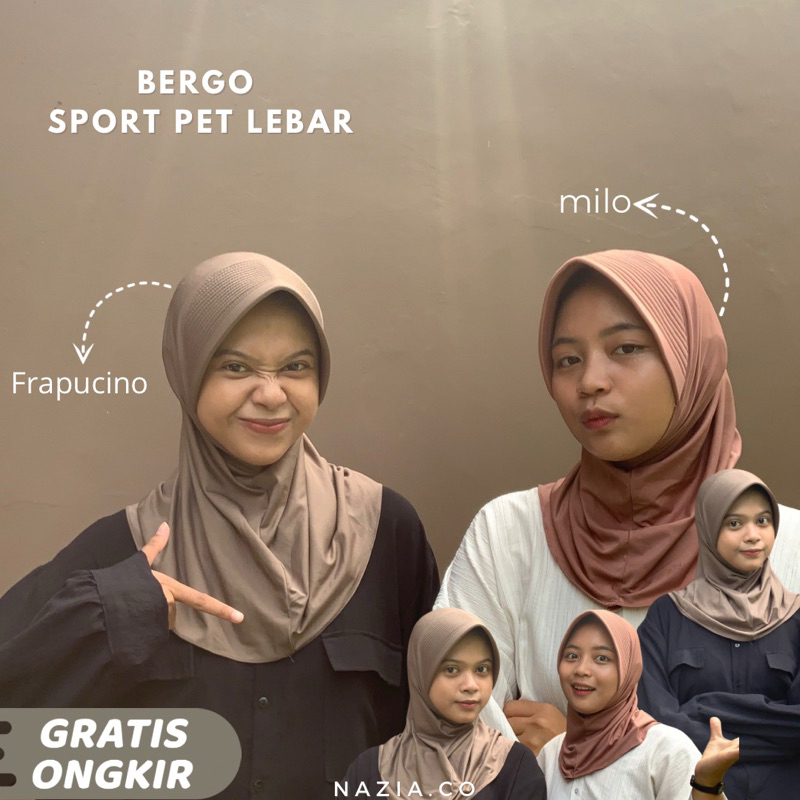 Bergo sport pet lebar/hijab voly/jersey
