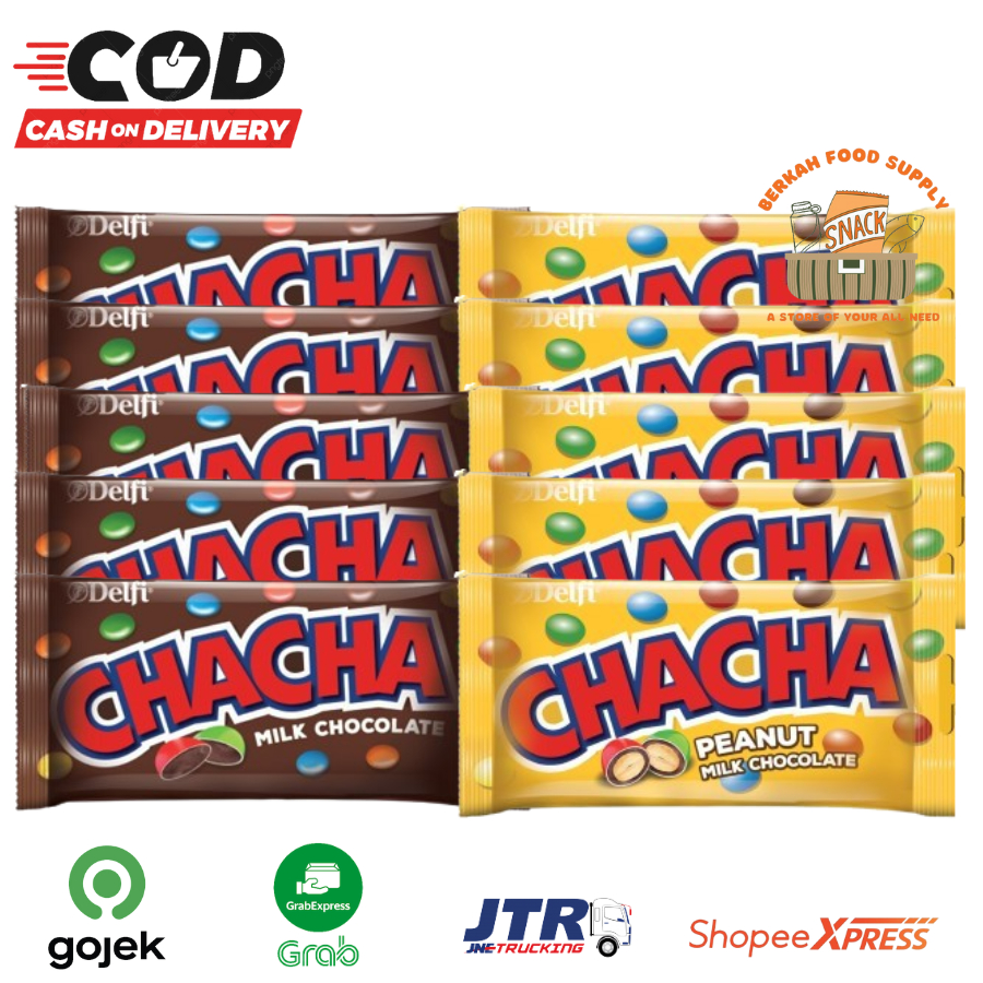 

[ BERKAH ] Chacha Milk Delfi Renceng Isi 10 x 5gr Cha Cha Milk Chocolate Peanut Milk Chocolate Permen Cokelat Snack Cemilan Murah Halal