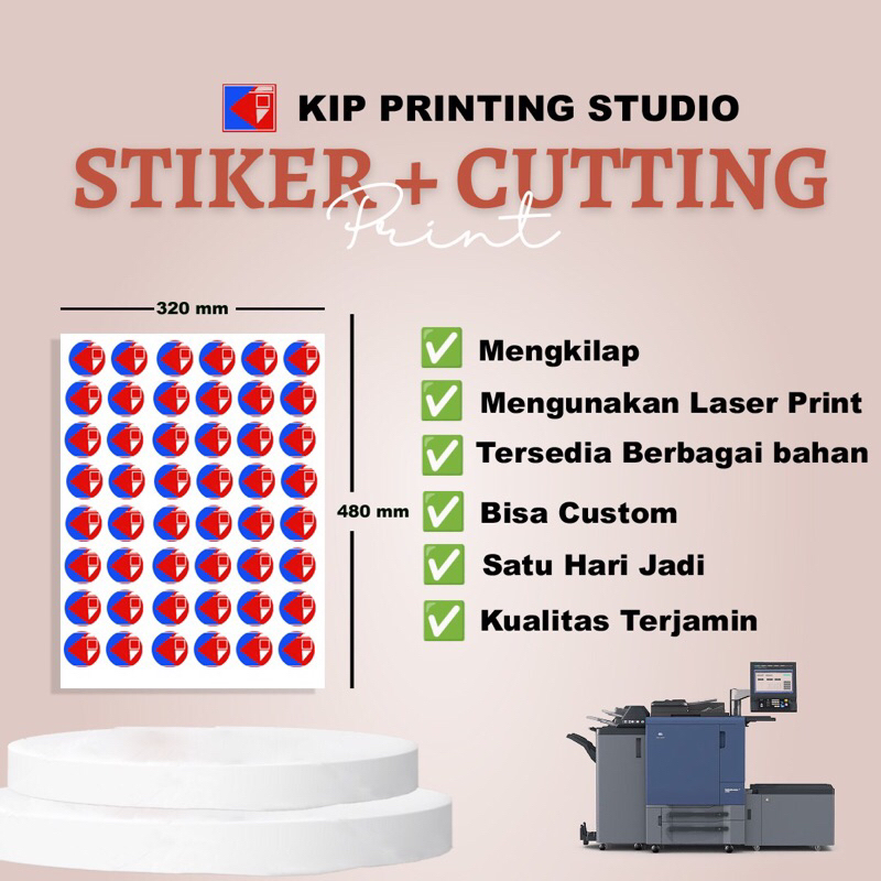 

stiker + cutting kiss cut custom a3+ chromo / bontax