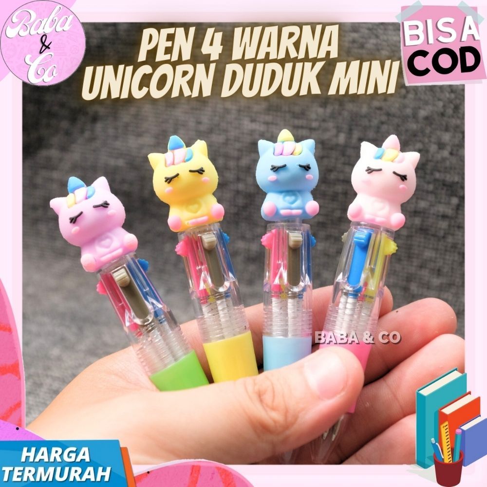 

PEN 4 WARNA UNICORN DUDUK MINI PULPEN CETEK 4 WARNA UNICORN LUCU UNIK MURAH PEN 4 WARNA GROSIR UNICORN