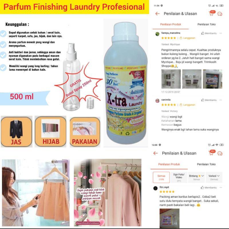 garansi wangi xtra laundry parfum finishing laundry profesional kualitas high quality parfum laundry