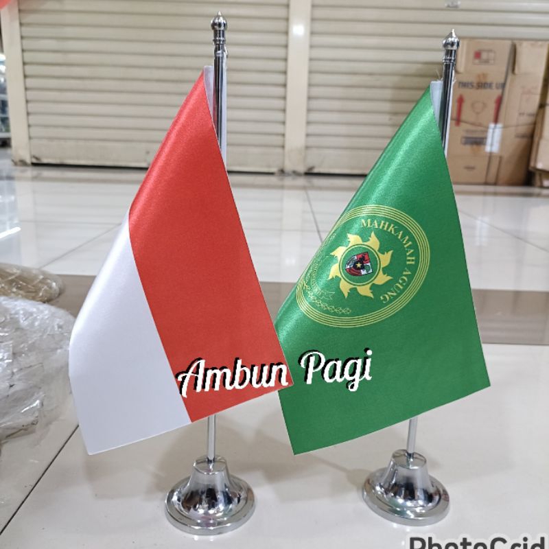 

best seller bendera merah putih+bendera logo Mahkamah Agung+tiang stenlis meja