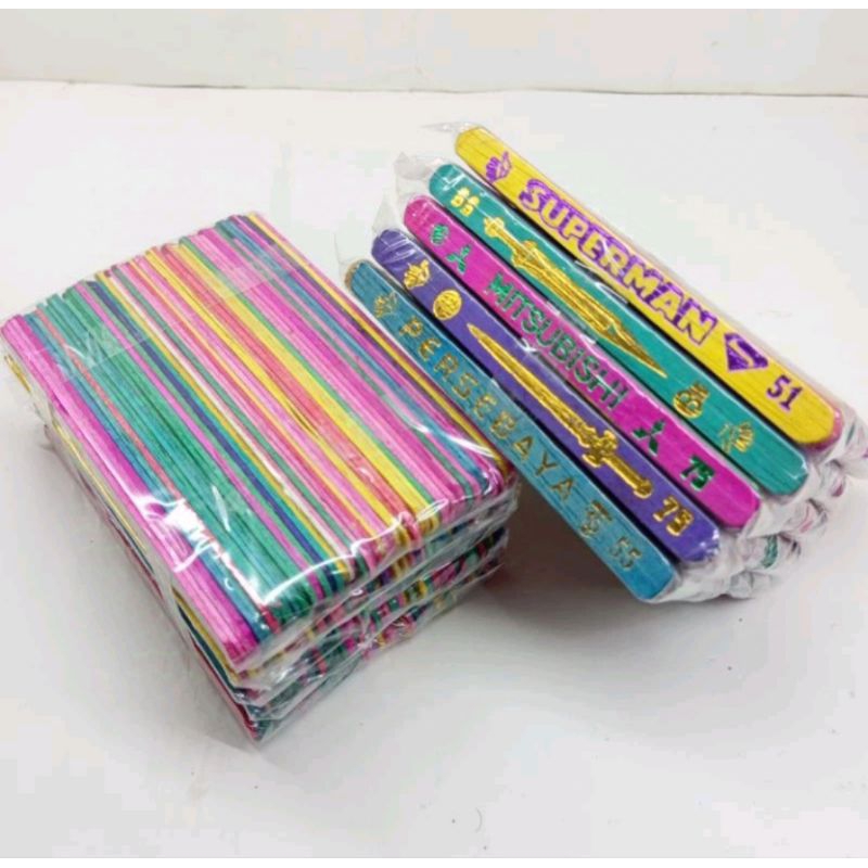 COD Stik Gebrak Mainan Stik Es Krim -+250 PCS motif pelangi Emas