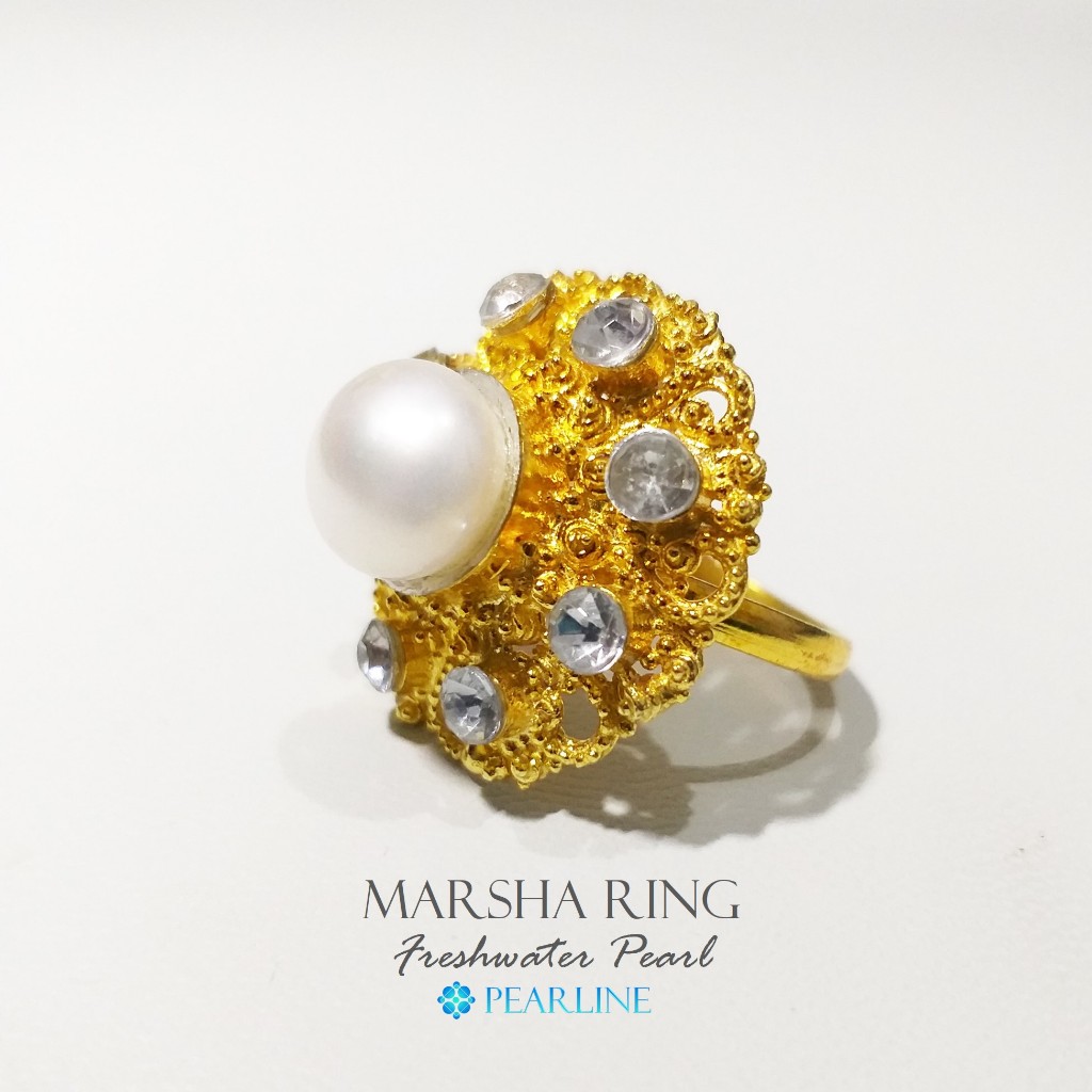 PEARLINE Marsha Ring : Genuine Pearl Jewelry - Cincin Emas Mutiara Asli | Freshwater Pearl