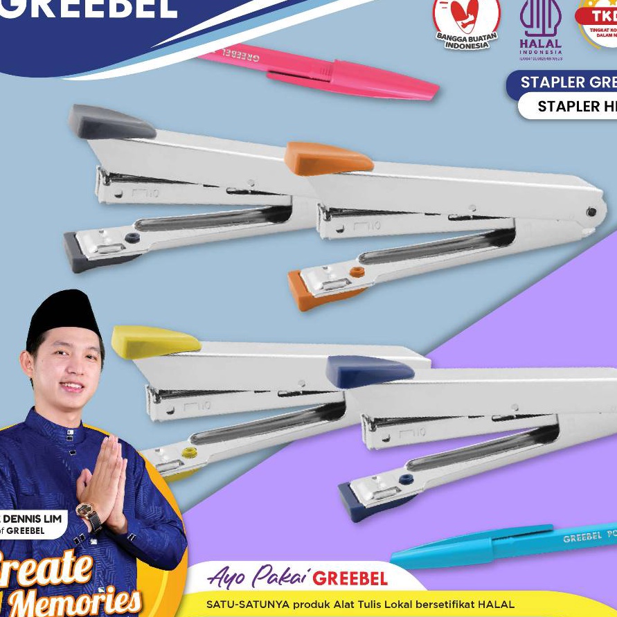 

STOCK TERUPDATE GREEBEL Stapler HD1 Staples Cekrekan Jegrekan Stepler Jepretan Kapasitas 16 Kertas