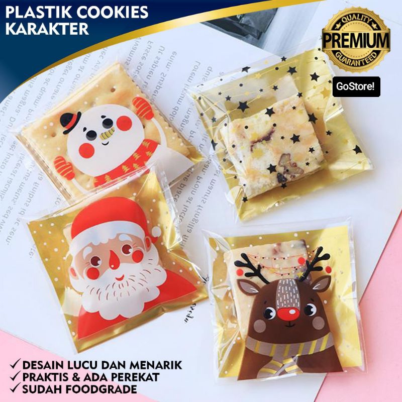 

Plastik Cookies Motif Natal / Plastick OPP Hampers Natal / Plastik Kue Snack Christmas