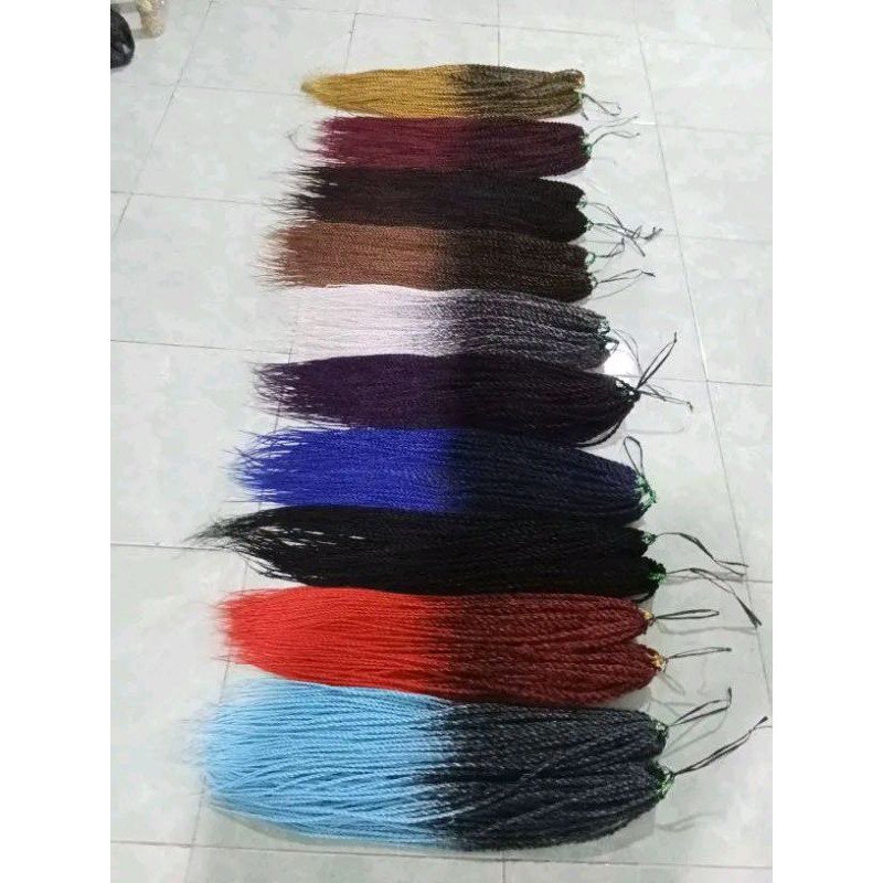 RAMBUT SAMBUNG EXTENSION 2 warna type Lilit/kepang 2 panjang 60 cm