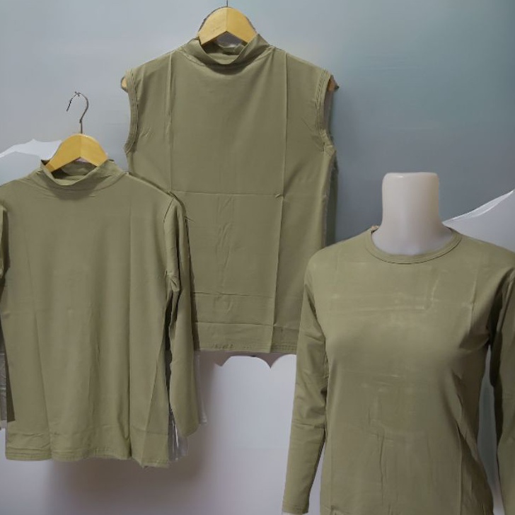 Manset Kaos Wanita Warna Sage Green
