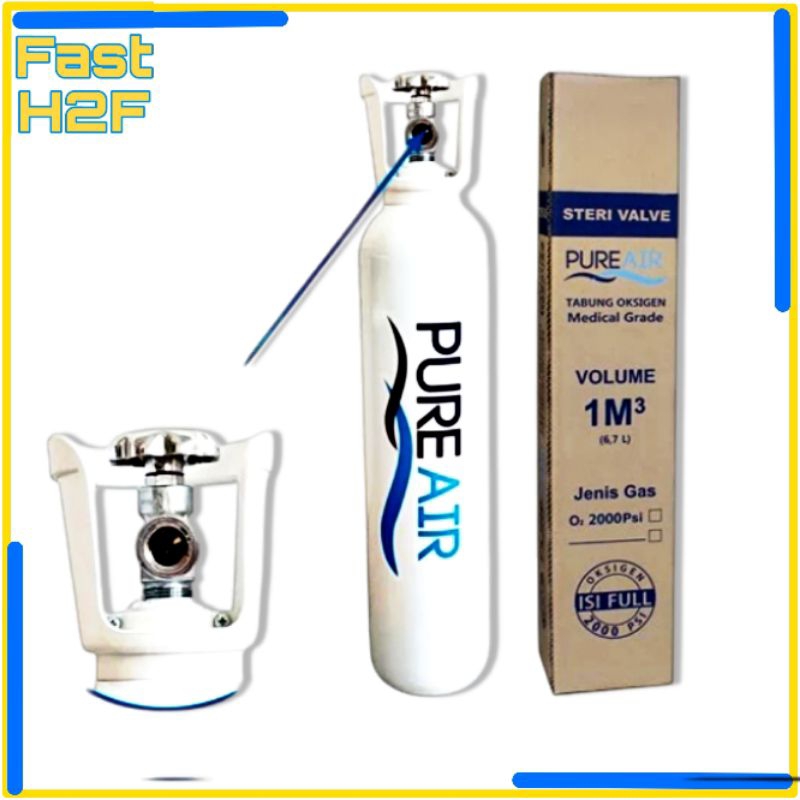 Tabung oksigen set 1m3+isi murah/Paket tabung dan regulator oksigen