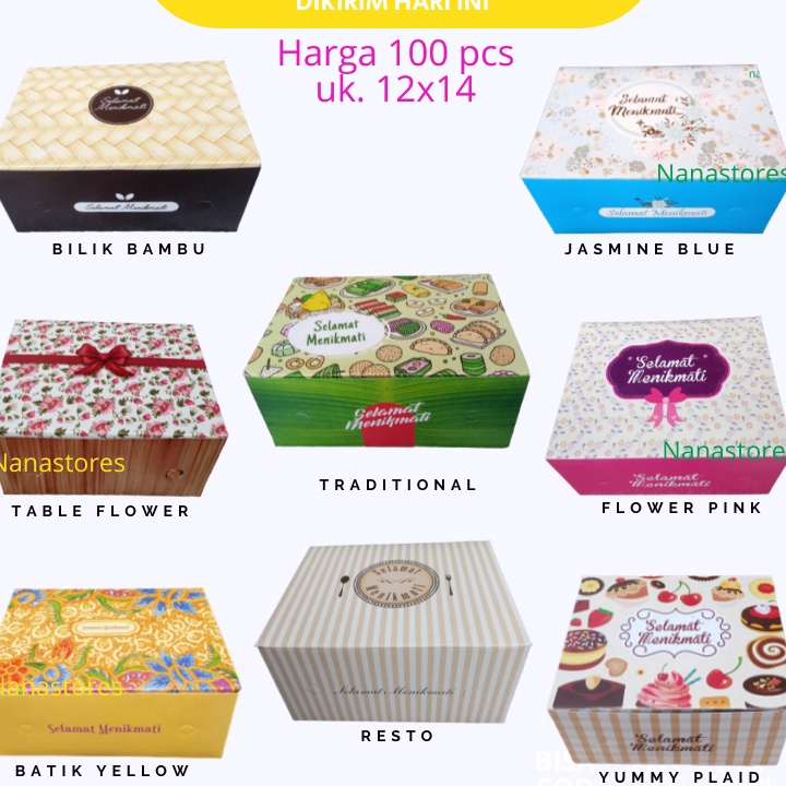 

1 Pcs Dus Kue Ukuran 12x14 Snack Box Dus Snack Dus Kue Basah
