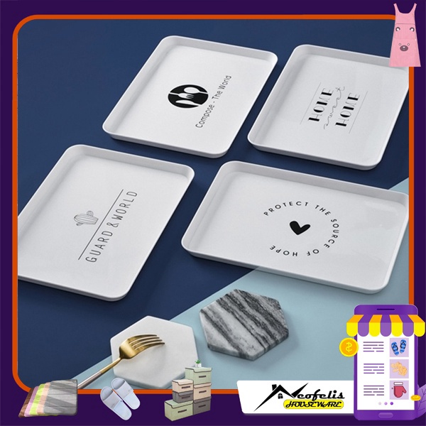 Nampan Makanan Plastik Putih  Food Tray PR139