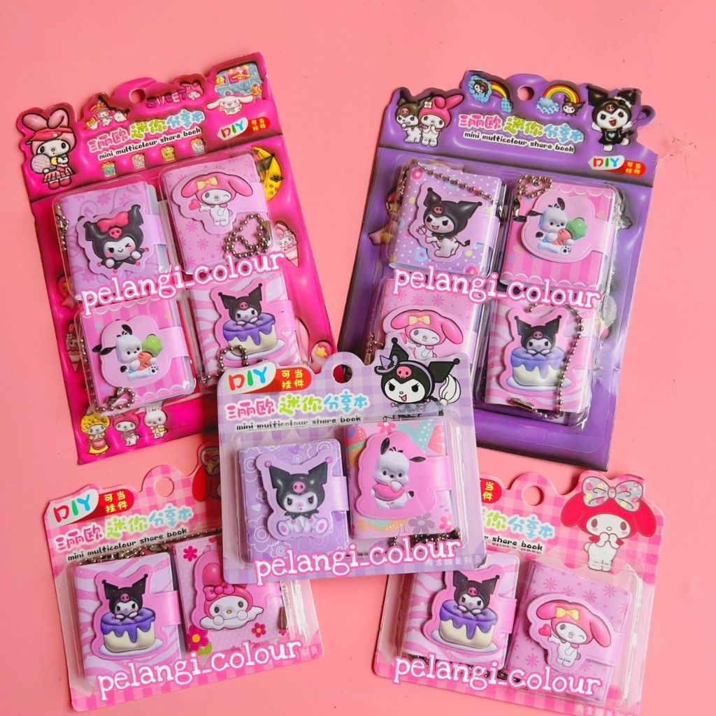 

Buku Mini Notes Motif Kuromi / Mini Notes Melody / Gantungan Notes Kuromi Melody