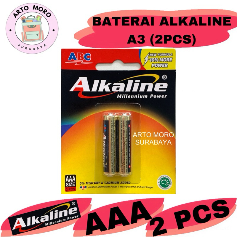 BATERAI ALKALINE AAA/A3 ISI 2 (1 SET) READY STOCK SURABAYA