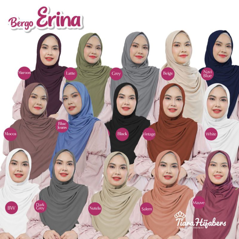 Bergo instant OVAL ERINA by Tiara Hijabers Lite Original