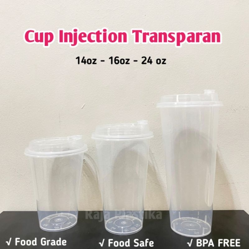 Gelas Plastik Tebal | Thinwall Cup Injection 25pcs+ Tutup