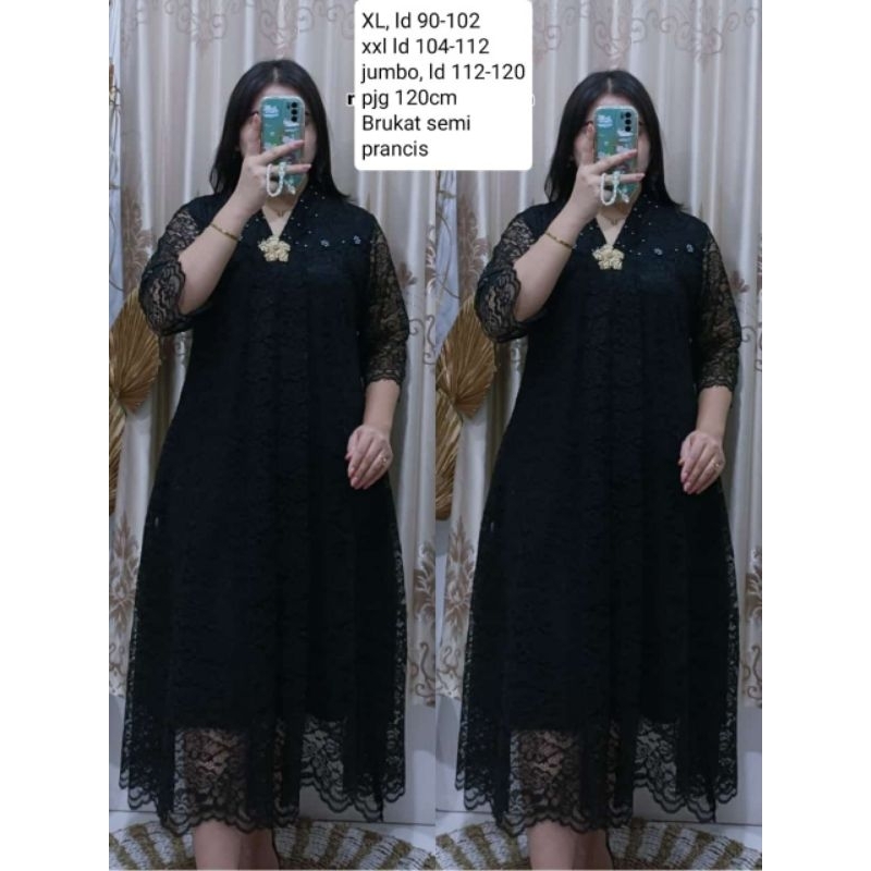 LongDress Kartini Premium/ Dress Brokat/ Long Kartini Brokat/ Dress Kondangan/ dress Pesta
