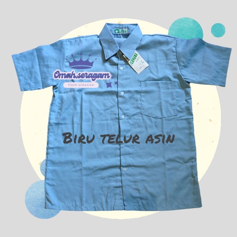 Atasan biru telur asin / seragam kerja pabrik