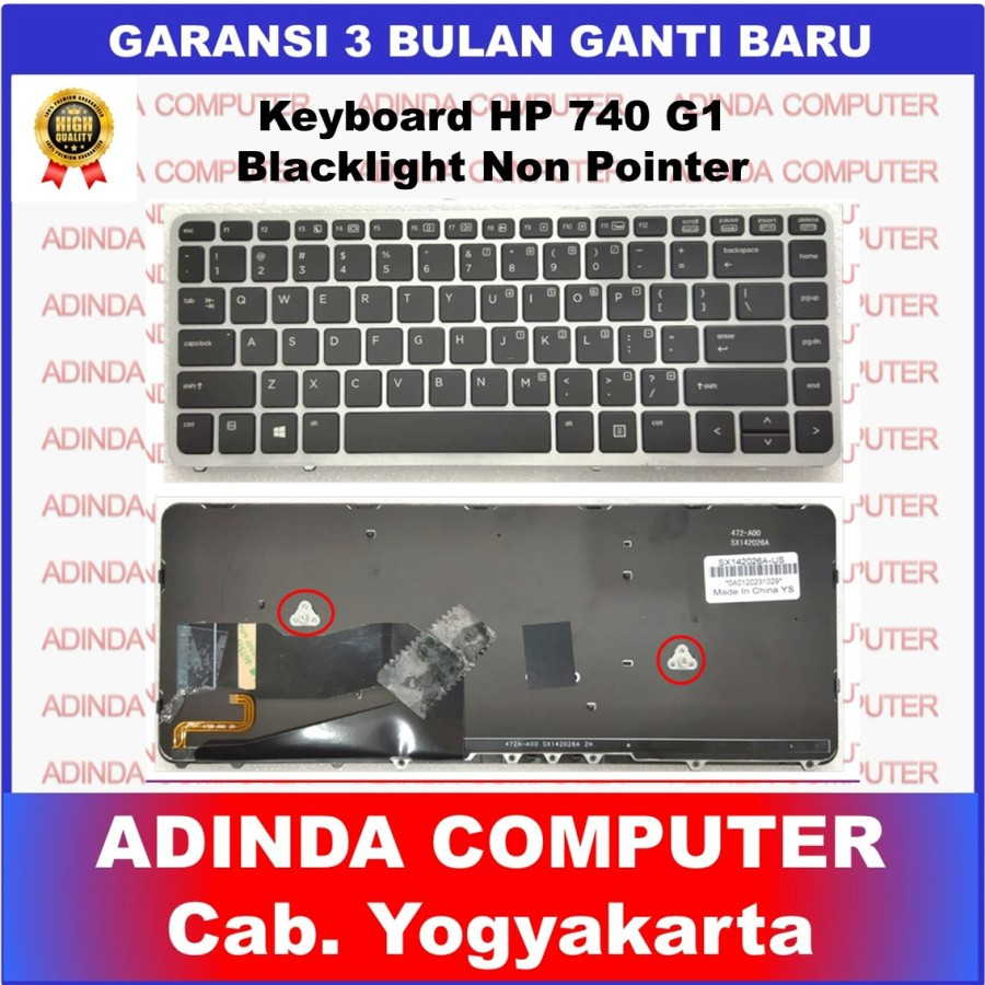 Keyboard Hp Elitebook 740-G1 850 G2 ZBook 14 Backlight