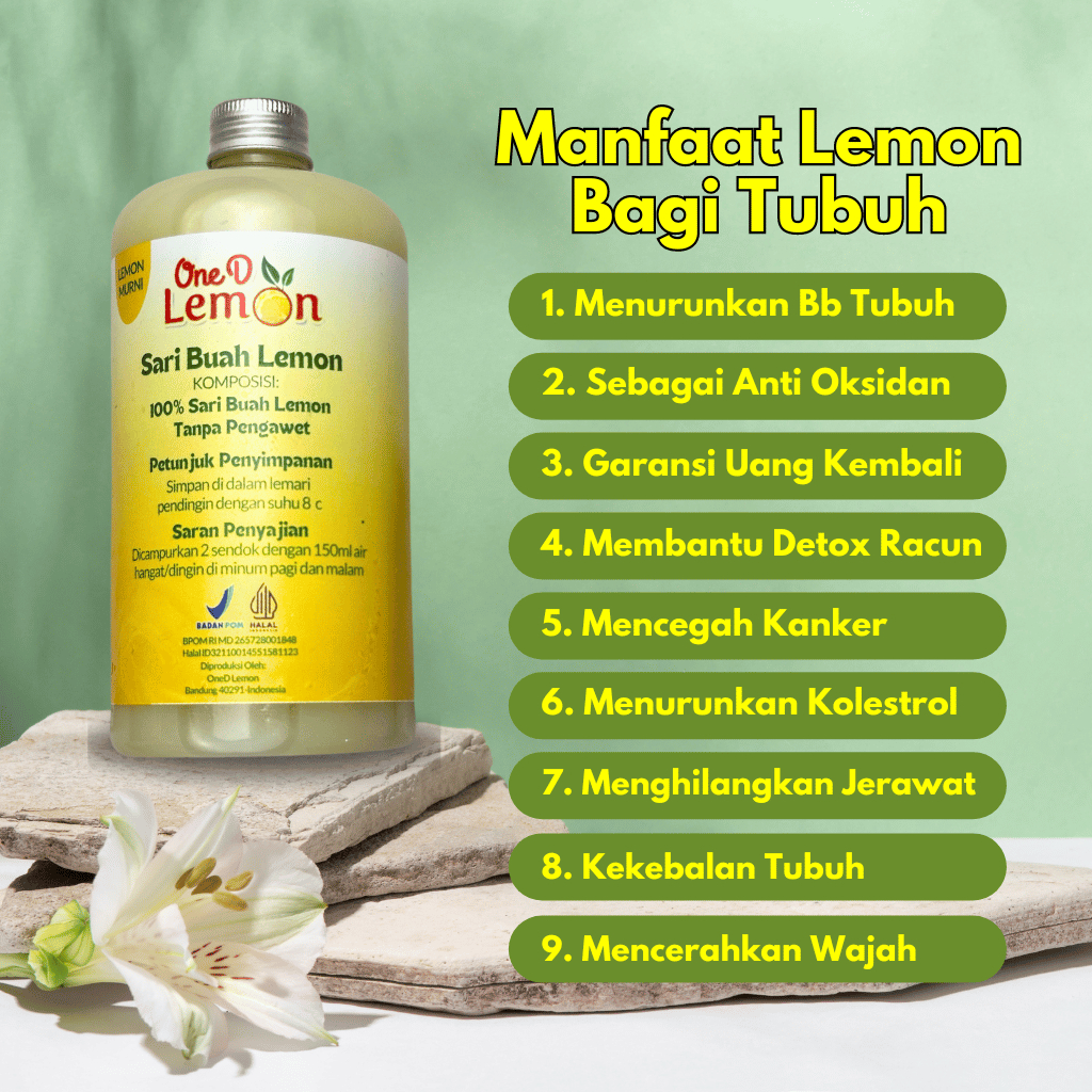 

Onedlemonasli - Paket Sari Lemon 500ml & Cuka Apel 500ml Original